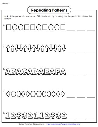 repeating pattern worksheet|repeating patterns worksheets 3rd grade.